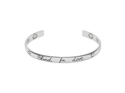 bracciale gucci rigido argento|Bracciale Blind For Love in argento 925 .